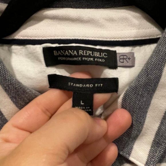BANANA REPUBLIC Performance Pique Polo Striped - Picture 2 of 3